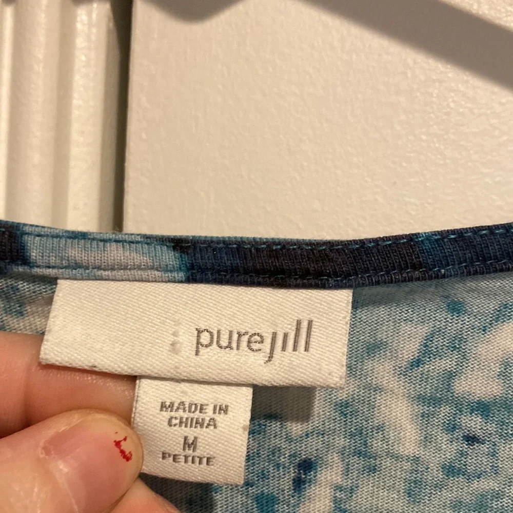 PureJill Teal Blue Shirt with Pockets - Picture 6 of 8